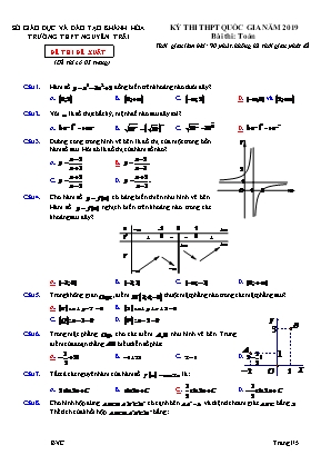 Đề đề xuất thi THPT Quốc gia môn Toán năm 2019 - Trường THPT Nguyễn Trãi (Có đáp án)